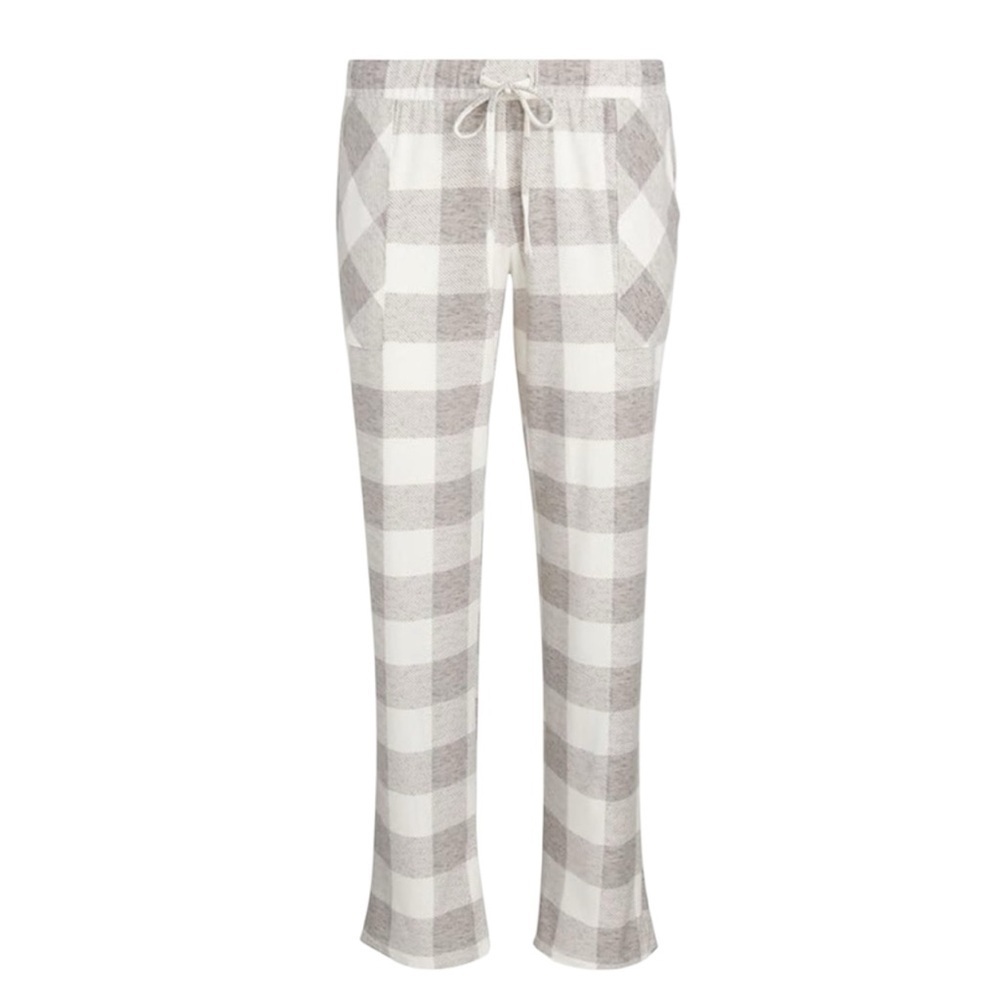 LUCKY BRAND sleep and Lounge Bottoms with Pockets Drawstring Plaid Grey XL